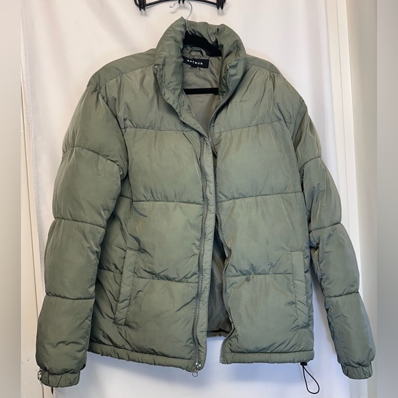 PacSun Jackets & Blazers - PacSun Olive Green Puffer Jacket Size Small Lightweight Quilted Zip Front Coat